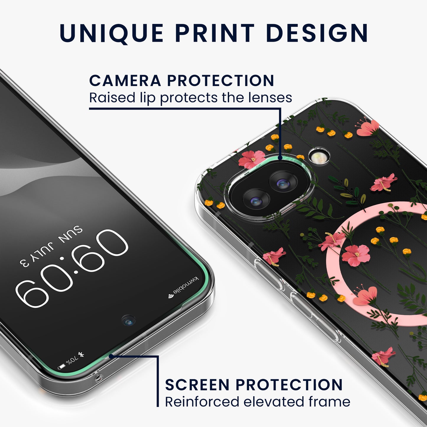 kwmobile kristallklares Hardcase kompatibel mit Google Pixel 10a Hülle - kompatibel mit MagSafe - TPU Case