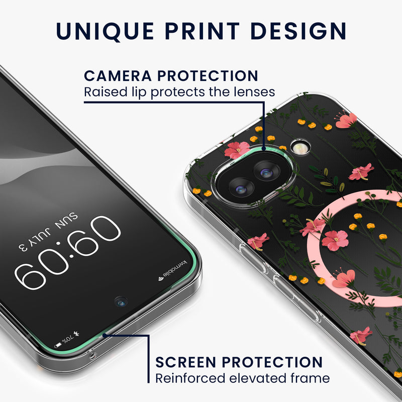 kwmobile kristallklares Hardcase kompatibel mit Google Pixel 10a Hülle - kompatibel mit MagSafe - TPU Case