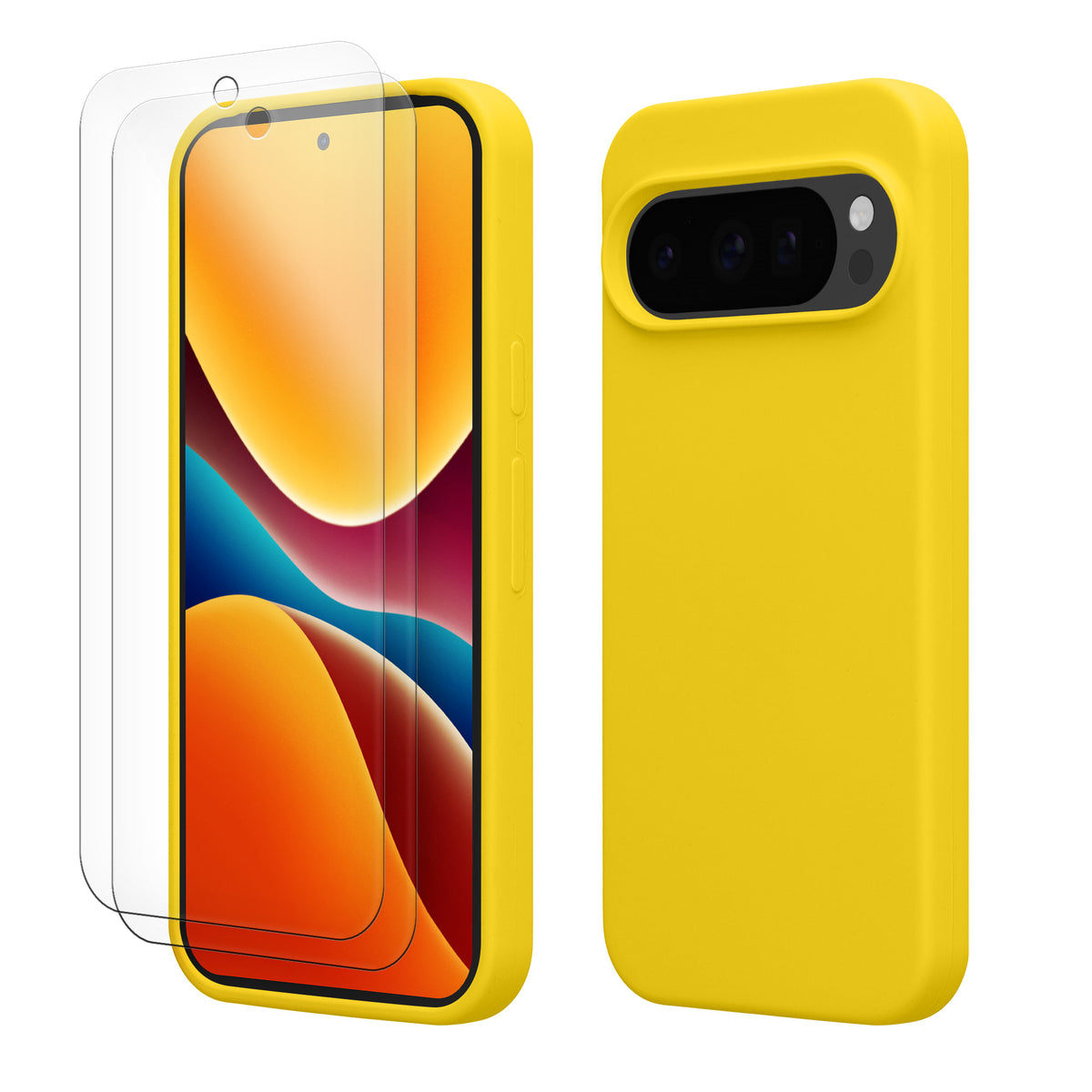 Google Pixel 9 / Pixel 9 Pro Silikon Handyhülle Strahlend Gelb