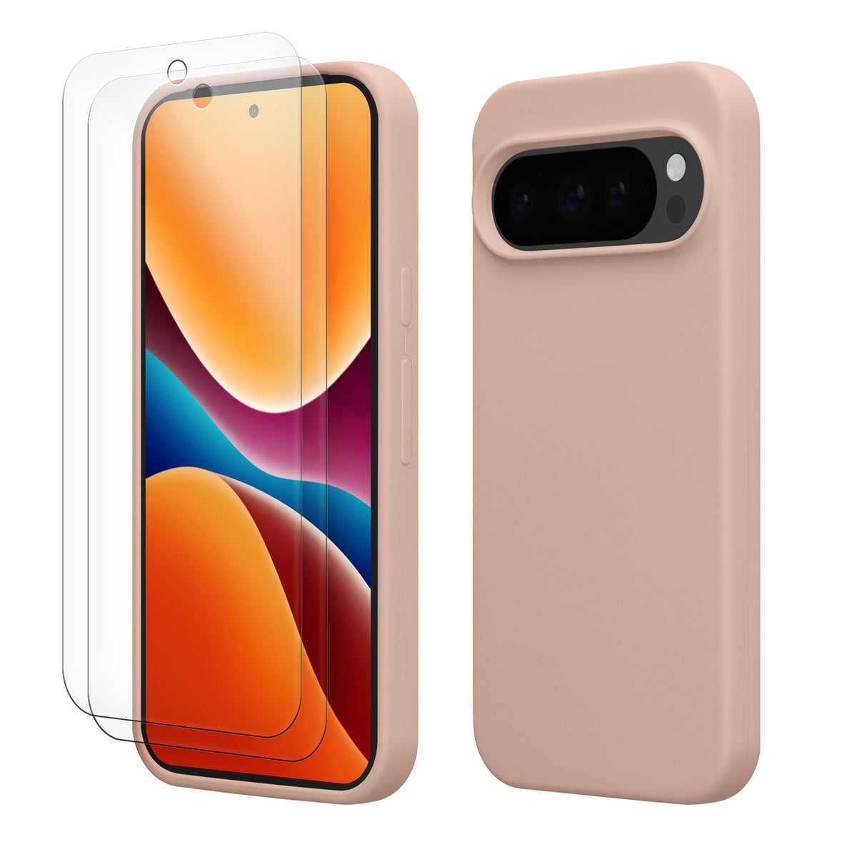 Google Pixel 9 / Pixel 9 Pro Silikon Handyhülle Altrosa matt