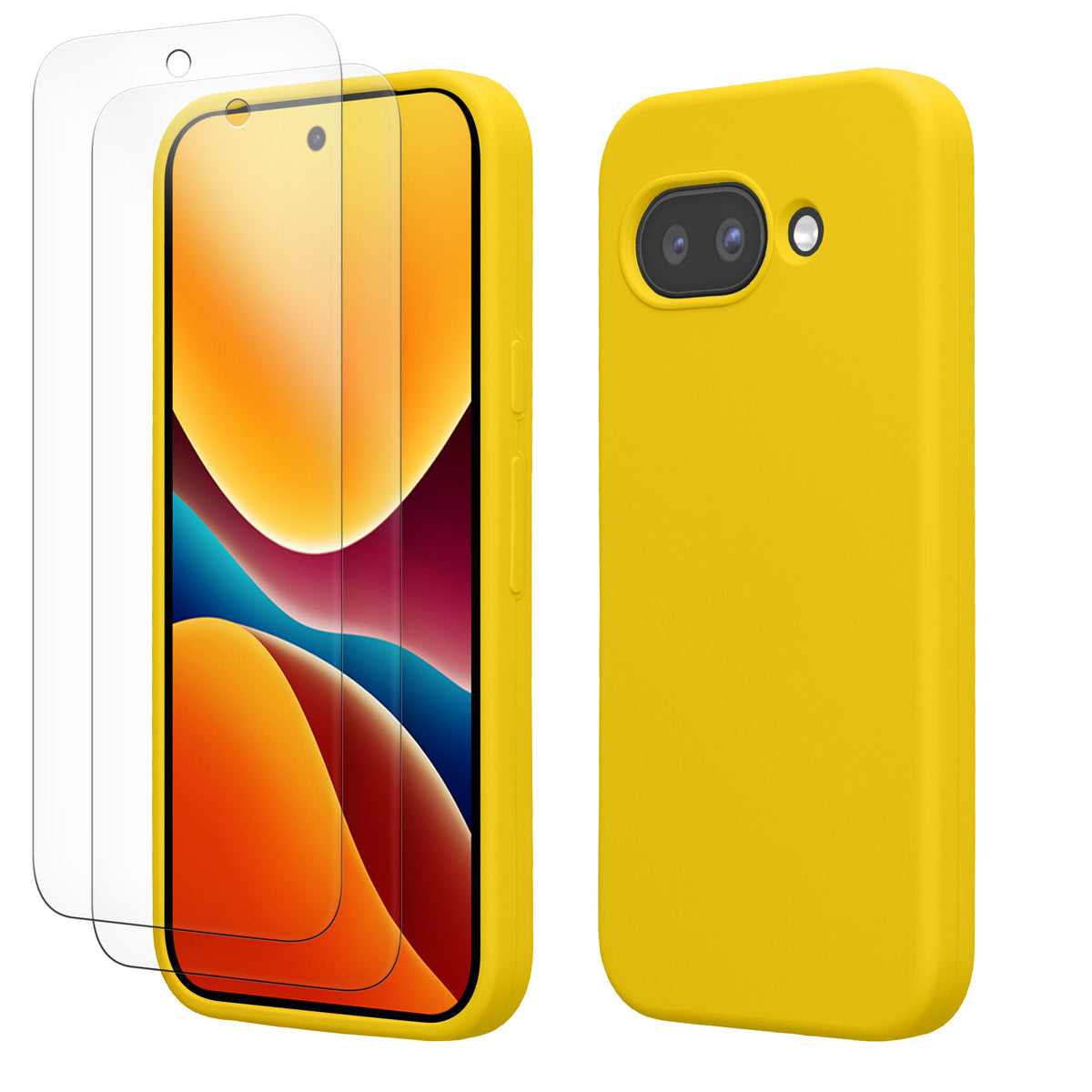 Google Pixel 9a Silikon Handyhülle + 2x Schutzglas KWM0000215R002C