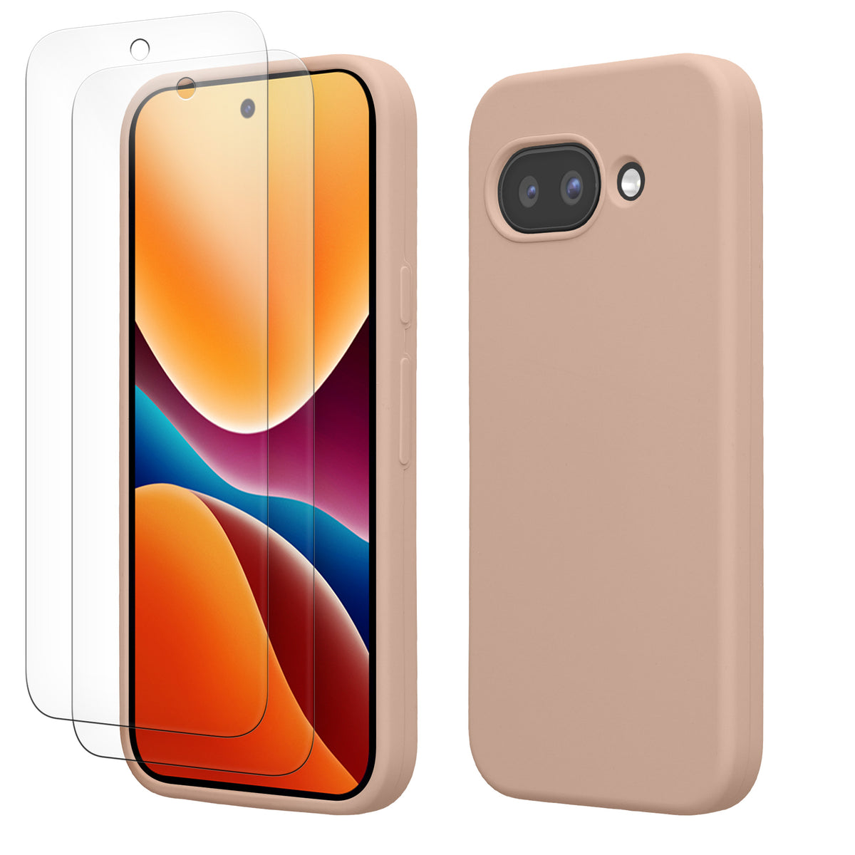 Google Pixel 9a Silikon Handyhülle + 2x Schutzglas KWM0000215R003C