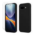 Google Pixel 10a Silikon Handyhülle + 2x Schutzglas Schwarz