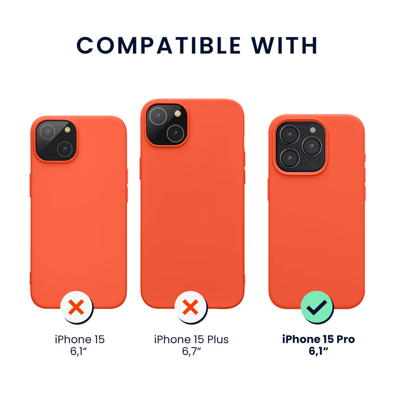 kwmobile Hülle iPhone 15 Pro Leuchtende Koralle