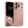 iPhone 18 Pro / iPhone 17 Pro Silikon Handyhülle metallisch Metallic Rosegold