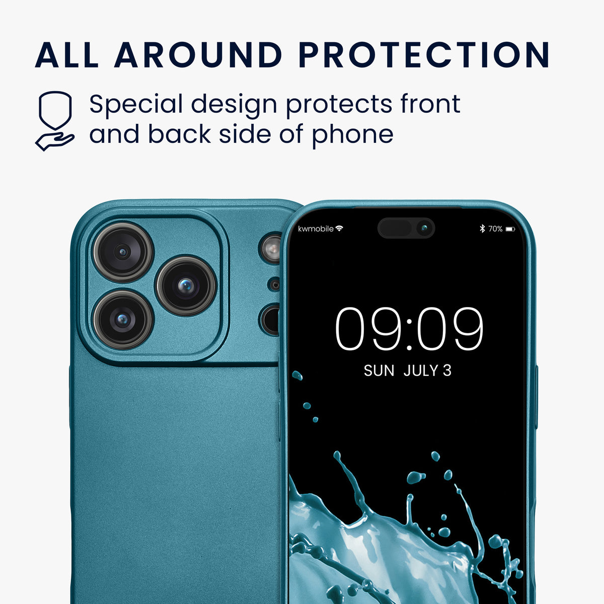 iPhone 18 Pro / iPhone 17 Pro Silikon Handyhülle metallisch KWM0000216E002C