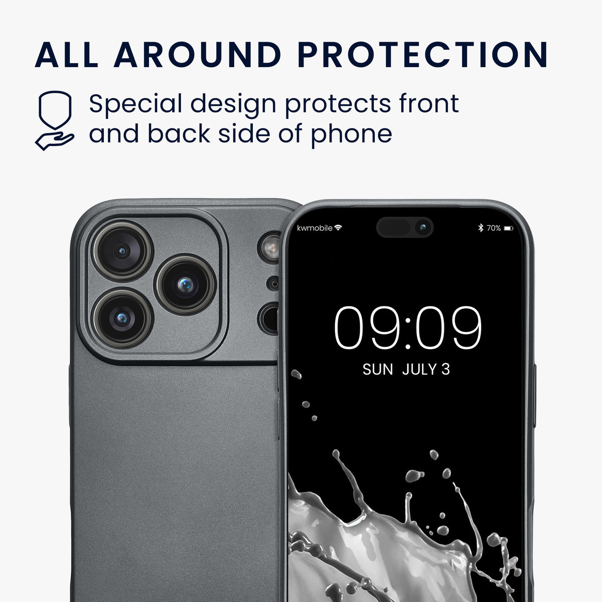iPhone 18 Pro / iPhone 17 Pro Silikon Handyhülle metallisch KWM0000216E003C
