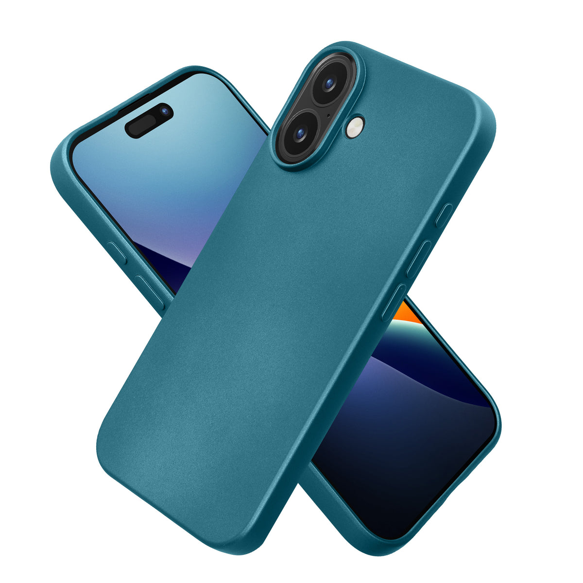 iPhone 17 Silikon Handyhülle metallisch Metallic Karibikblau