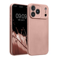 iPhone 18 Pro Max / iPhone 17 Pro Max Silikon Handyhülle metallisch Metallic Rosegold