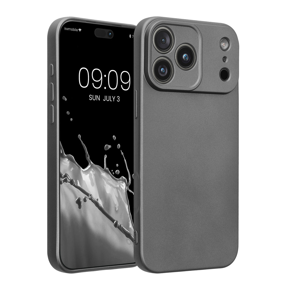 iPhone 18 Pro Max / iPhone 17 Pro Max Silikon Handyhülle metallisch Metallic Grau