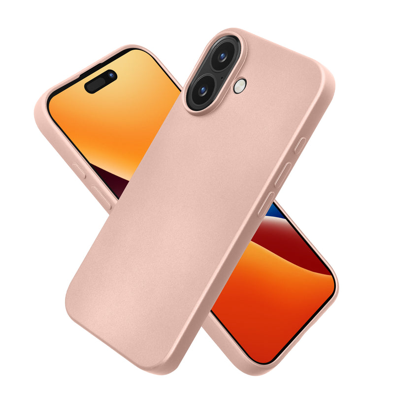 iPhone 16 Silikon Handyhülle metallisch Metallic Rosegold