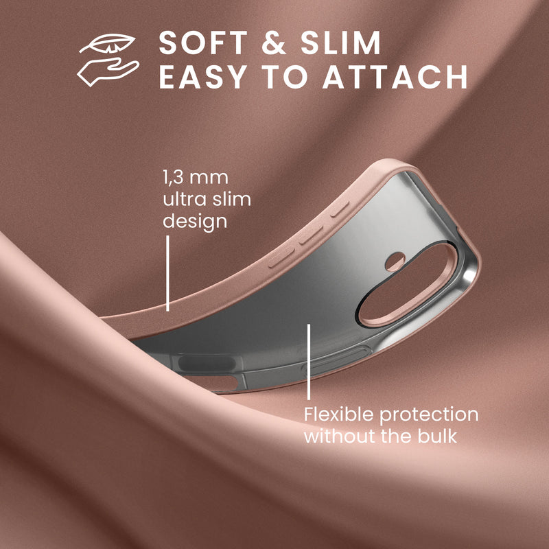iPhone 16 Silikon Handyhülle metallisch KWM0000216I001C