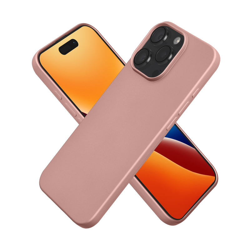 iPhone 16 Pro Max Silikon Handyhülle metallisch Metallic Rosegold