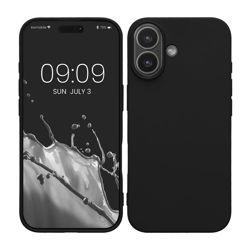 iPhone 17 Silikon Handyhülle Schwarz matt