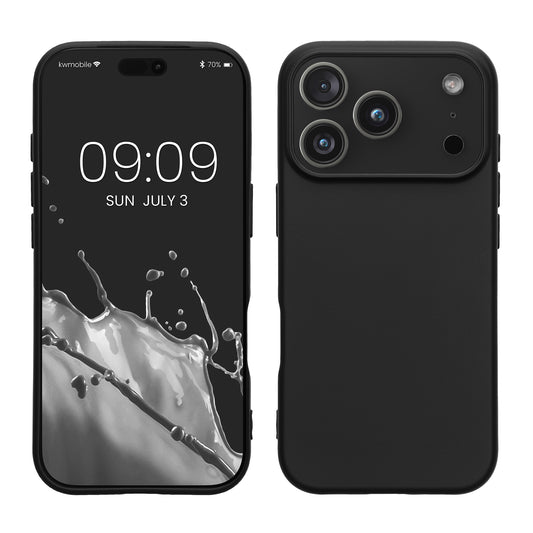 iPhone 18 Pro / iPhone 17 Pro Silikon Handyhülle Schwarz matt