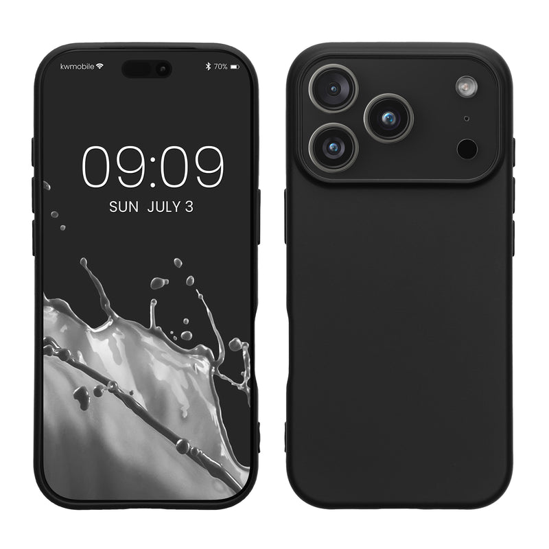 iPhone 18 Pro / iPhone 17 Pro Silikon Handyhülle Schwarz matt