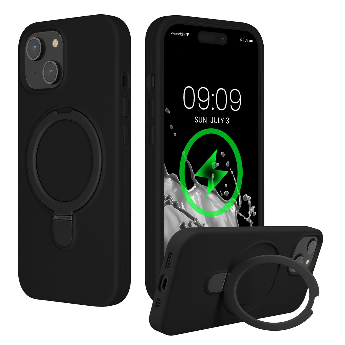 iPhone 15 Handyhülle mit MagSafe mit Ständer Schwarz