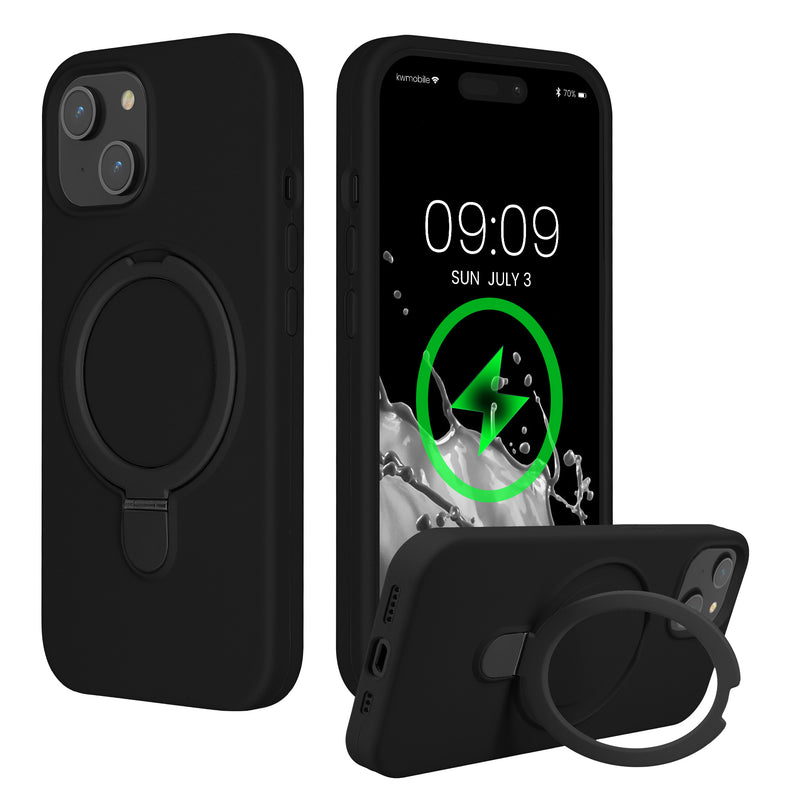 iPhone 15 Handyhülle mit MagSafe mit Ständer Schwarz