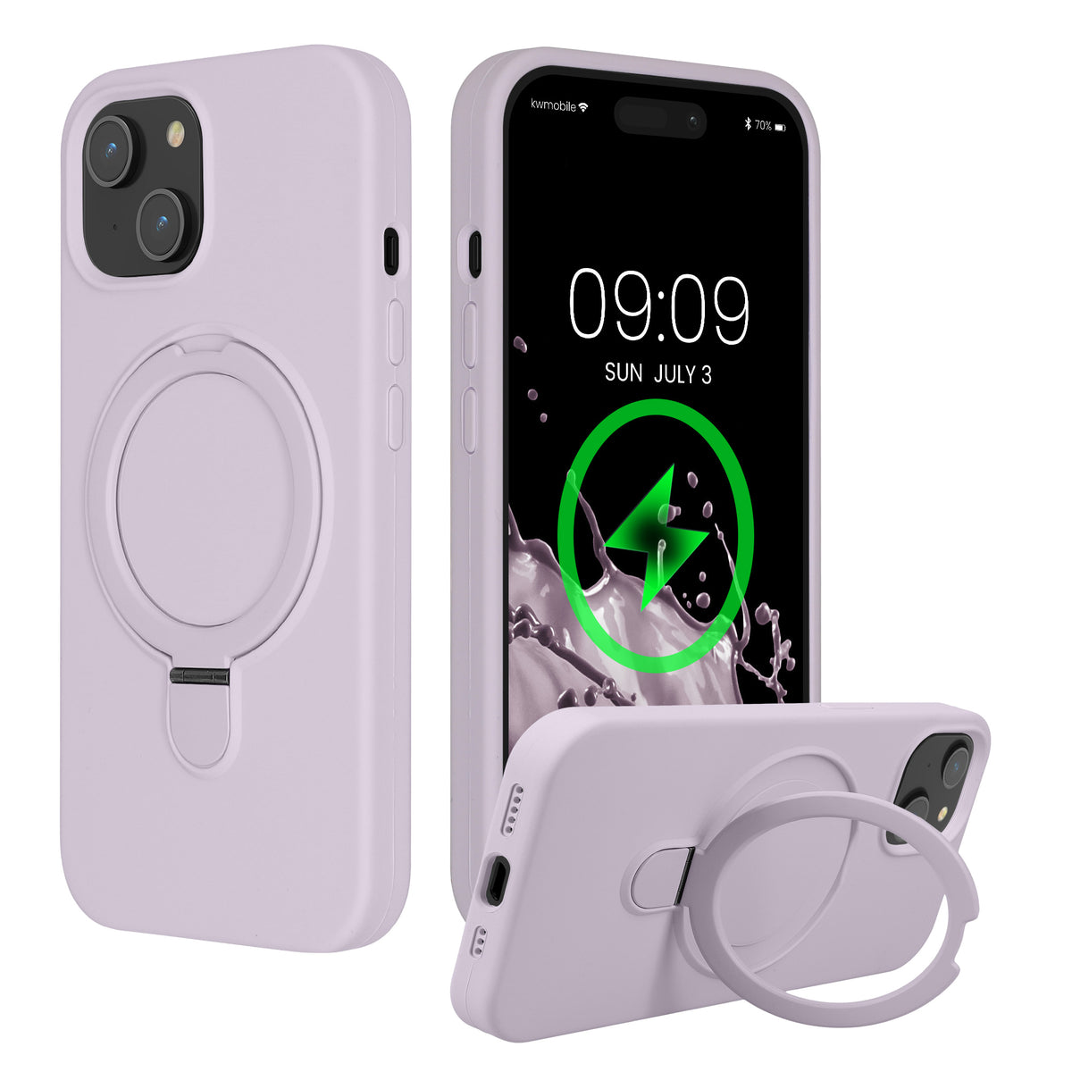 iPhone 15 Handyhülle mit MagSafe mit Ständer Lavendel