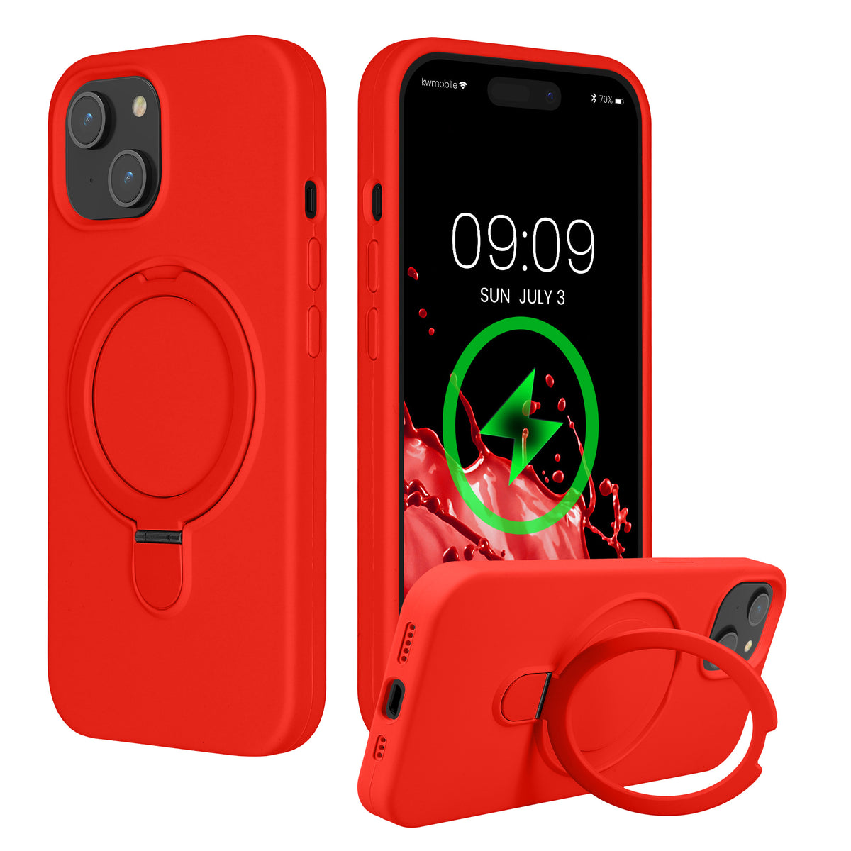 iPhone 15 Handyhülle mit MagSafe mit Ständer Rot