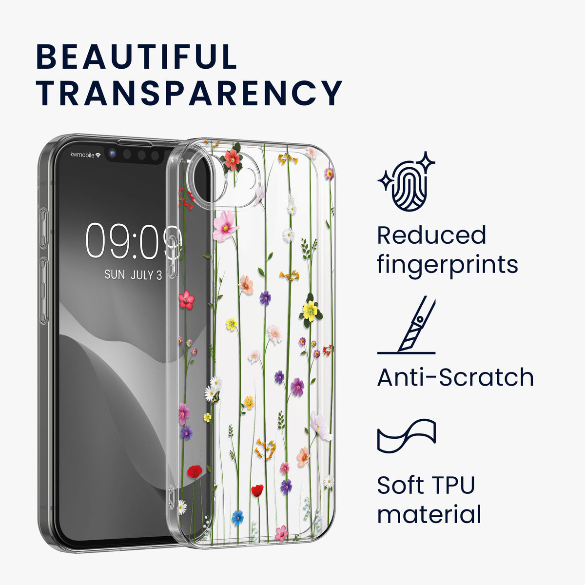 iPhone 17e / iPhone 16e Silikon Handyhülle Crystal + Schutzglas KWM0000217L002C