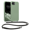 iPhone 17e / iPhone 16e Silikon Handykette matt Graugrün