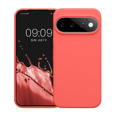 kwmobile Handyhülle für Google Pixel 11 Pro XL Hülle - Case Silikon - Kabelloses Laden - Schutzhülle Cover in Neon Koralle