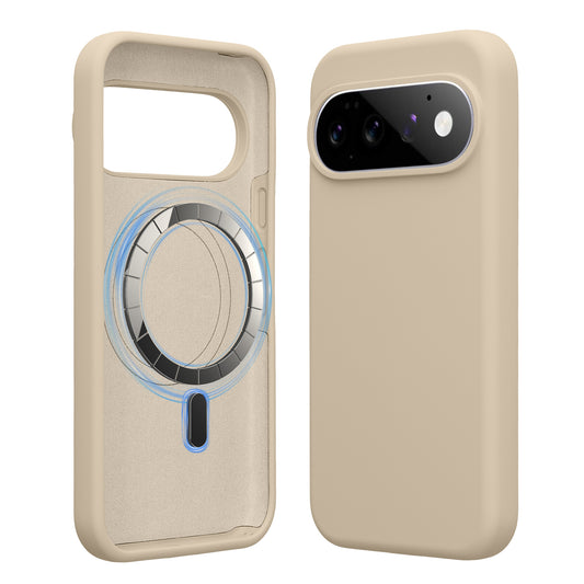 kwmobile Hülle kompatibel mit Google Pixel 11 / Pixel 11 Pro Hülle - magnetisches Silikon Case kompatibel mit MagSafe - Cover gummiert Creme matt Creme matt