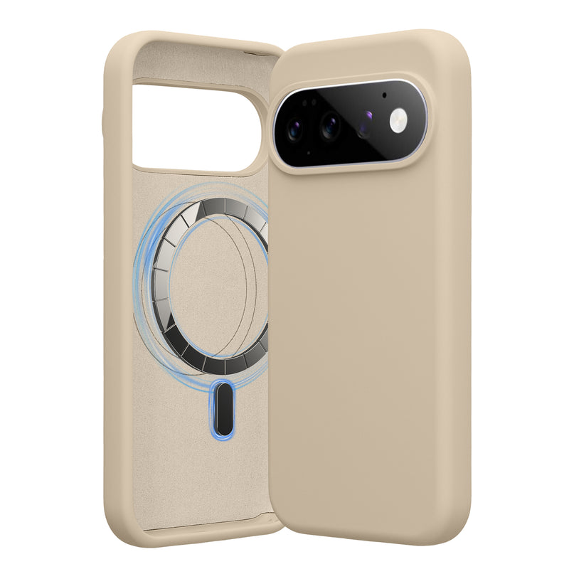 kwmobile Hülle kompatibel mit Google Pixel 11 / Pixel 11 Pro Hülle - magnetisches Silikon Case kompatibel mit MagSafe - Cover gummiert Creme matt Creme matt