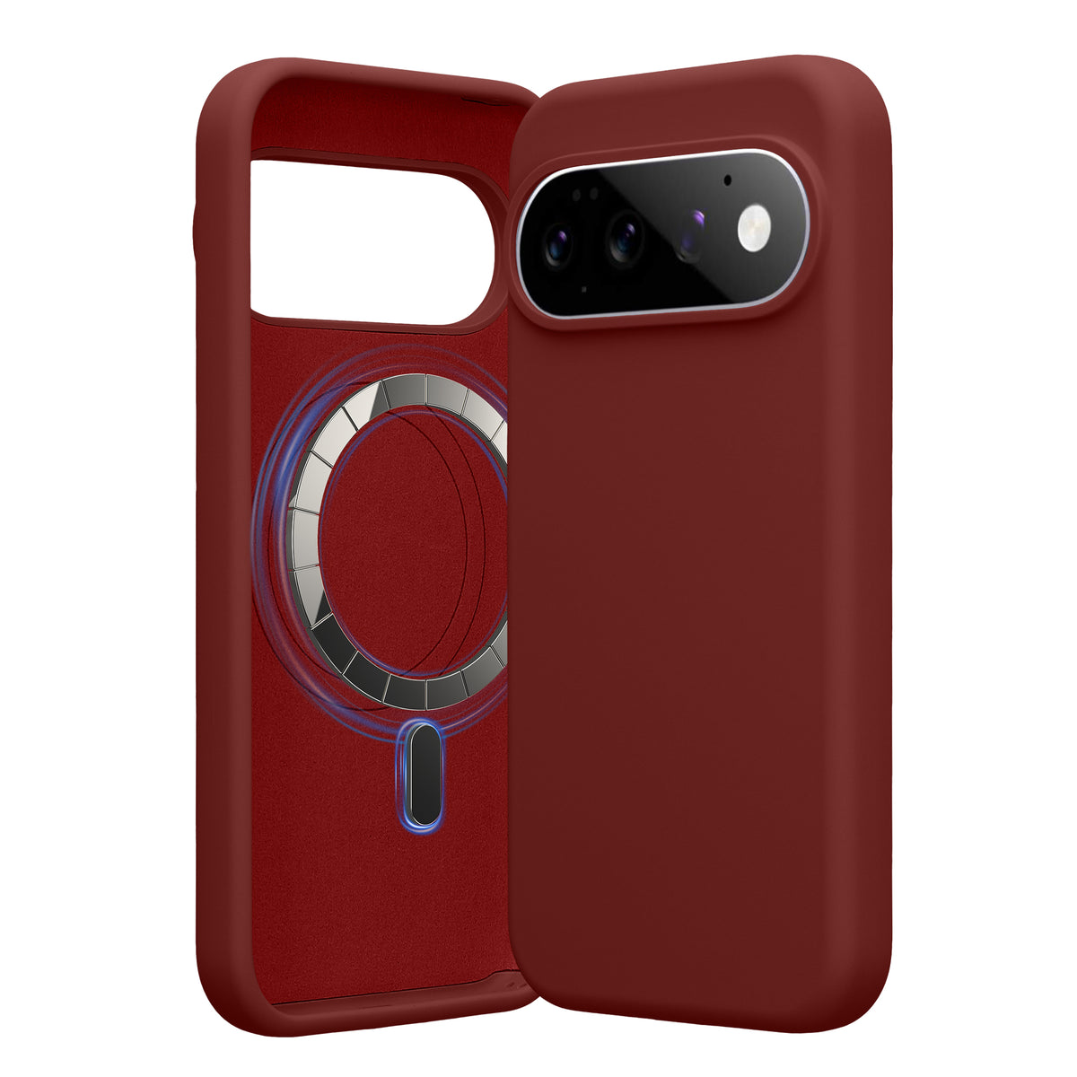 kwmobile Hülle kompatibel mit Google Pixel 11 / Pixel 11 Pro Hülle - magnetisches Silikon Case kompatibel mit MagSafe - Cover gummiert Tawny Red Tawny Red