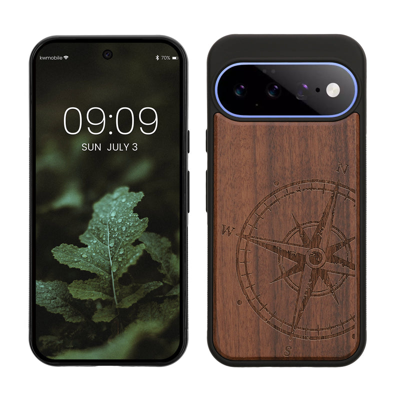 Google Pixel 11 Holz Handyhülle mit Gravur Kompass