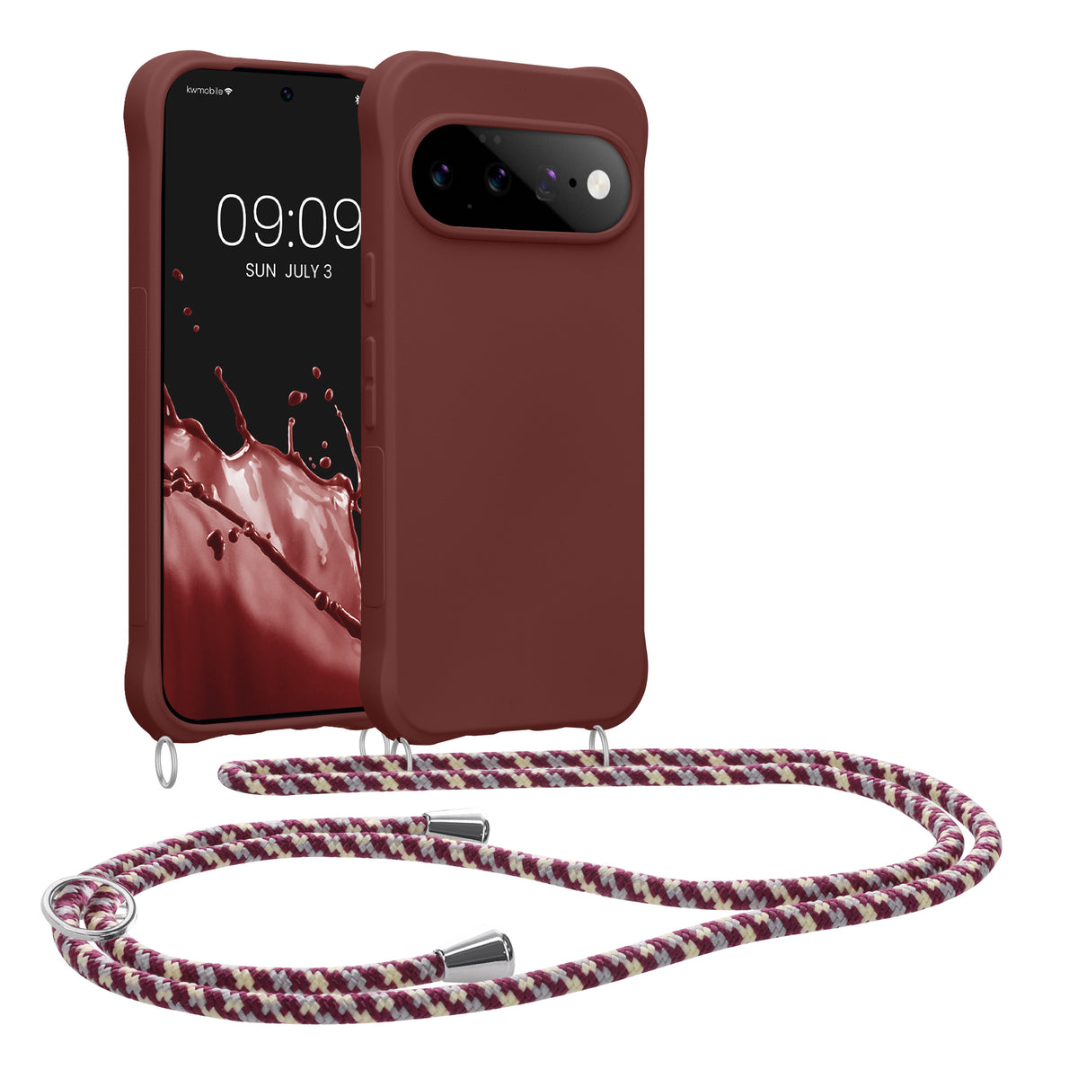 Google Pixel 11 Silikon Handykette matt Bordeaux Violett