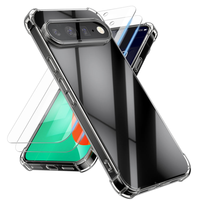 Google Pixel 11 Silikon Handyhülle + 2x Schutzglas Transparent