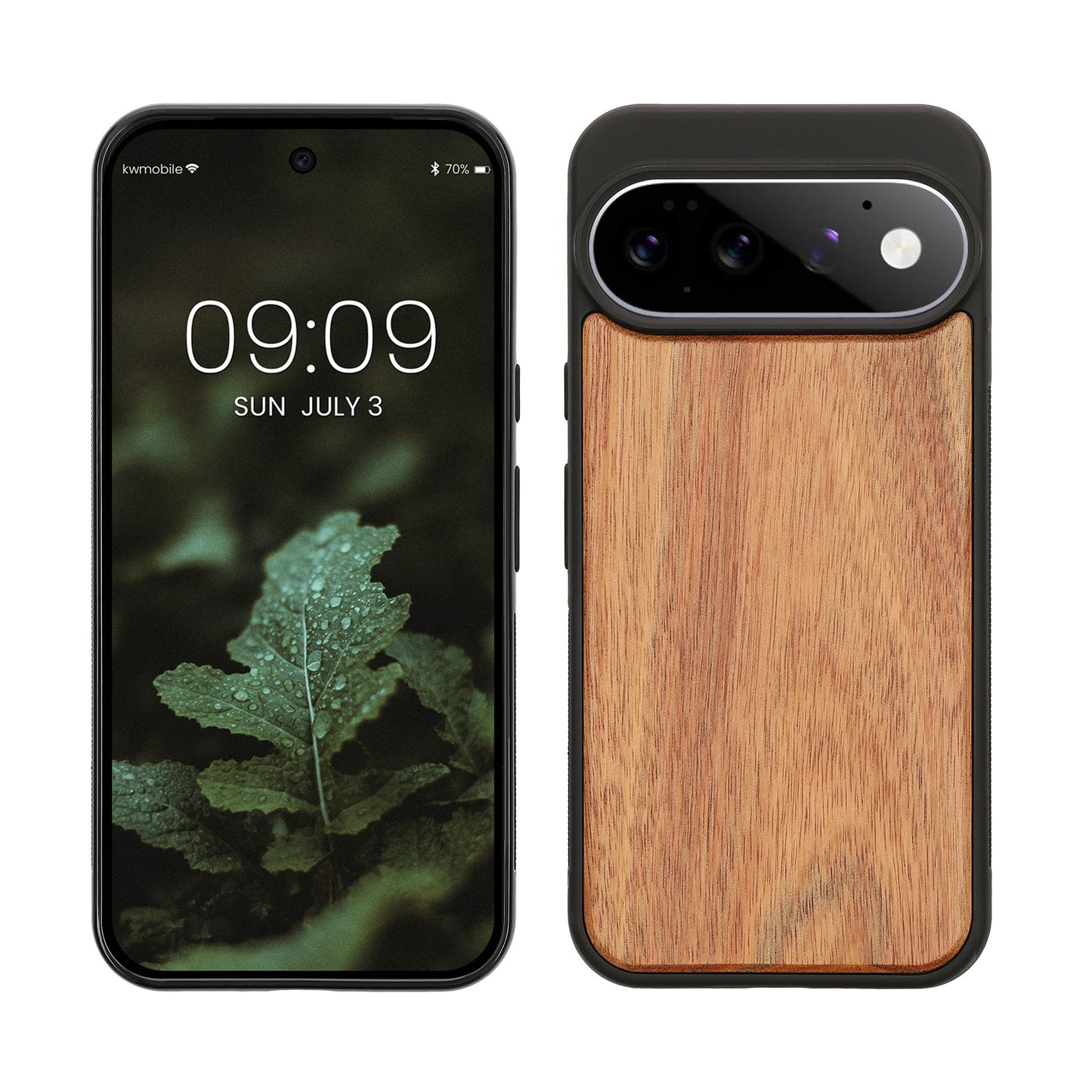 kwmobile Holzhülle Pixel 11 Pro Vintage Braun