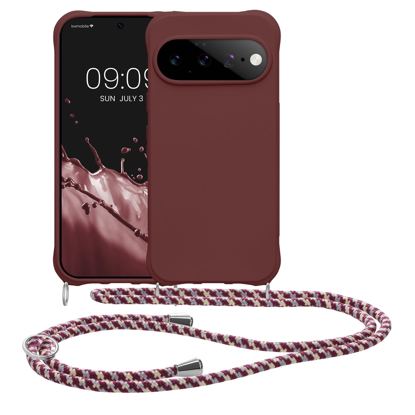kwmobile Necklace Case Pixel 11 Pro Bordeaux Violett