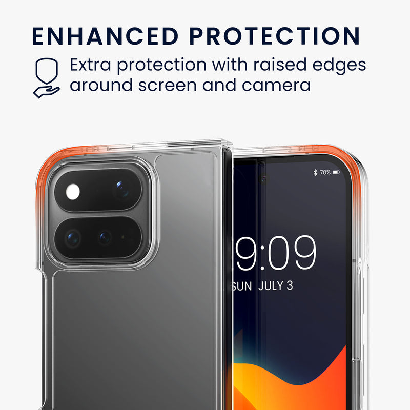 kwmobile Hülle kompatibel mit Google Pixel 11 Pro Fold Case - Faltbare Handyhülle mit Rahmen - Robustes Cover in Transparent Transparent