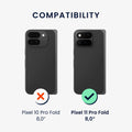 kwmobile Bumper Hülle kompatibel mit Google Pixel 11 Pro Fold - Kunststoff Schutzhülle mit TPU Silikon Bumper Schwarz Matt Transparent Schwarz