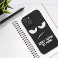 kwmobile Hülle kompatibel mit Apple iPhone 15 - Handyhülle Silikon Case - Don't touch my Phone Weiß Schwarz Weiß  [dsg01]
