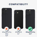 kwmobile Hülle kompatibel mit Apple iPhone 16 Pro - Handyhülle Silikon Case - Don't touch my Phone Weiß Schwarz Weiß  [dsg01]