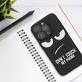 kwmobile Hülle kompatibel mit Apple iPhone 15 Pro - Handyhülle Silikon Case - Don't touch my Phone Weiß Schwarz Weiß