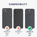 kwmobile Hülle kompatibel mit Apple iPhone 15 Pro - Handyhülle Silikon Case - Don't touch my Phone Weiß Schwarz Weiß