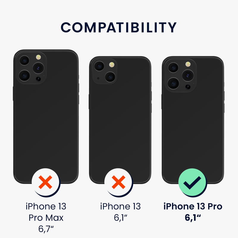 kwmobile Hülle kompatibel mit Apple iPhone 13 Pro - Handyhülle Silikon Case - Don't touch my Phone Weiß Schwarz Weiß  [dsg01]