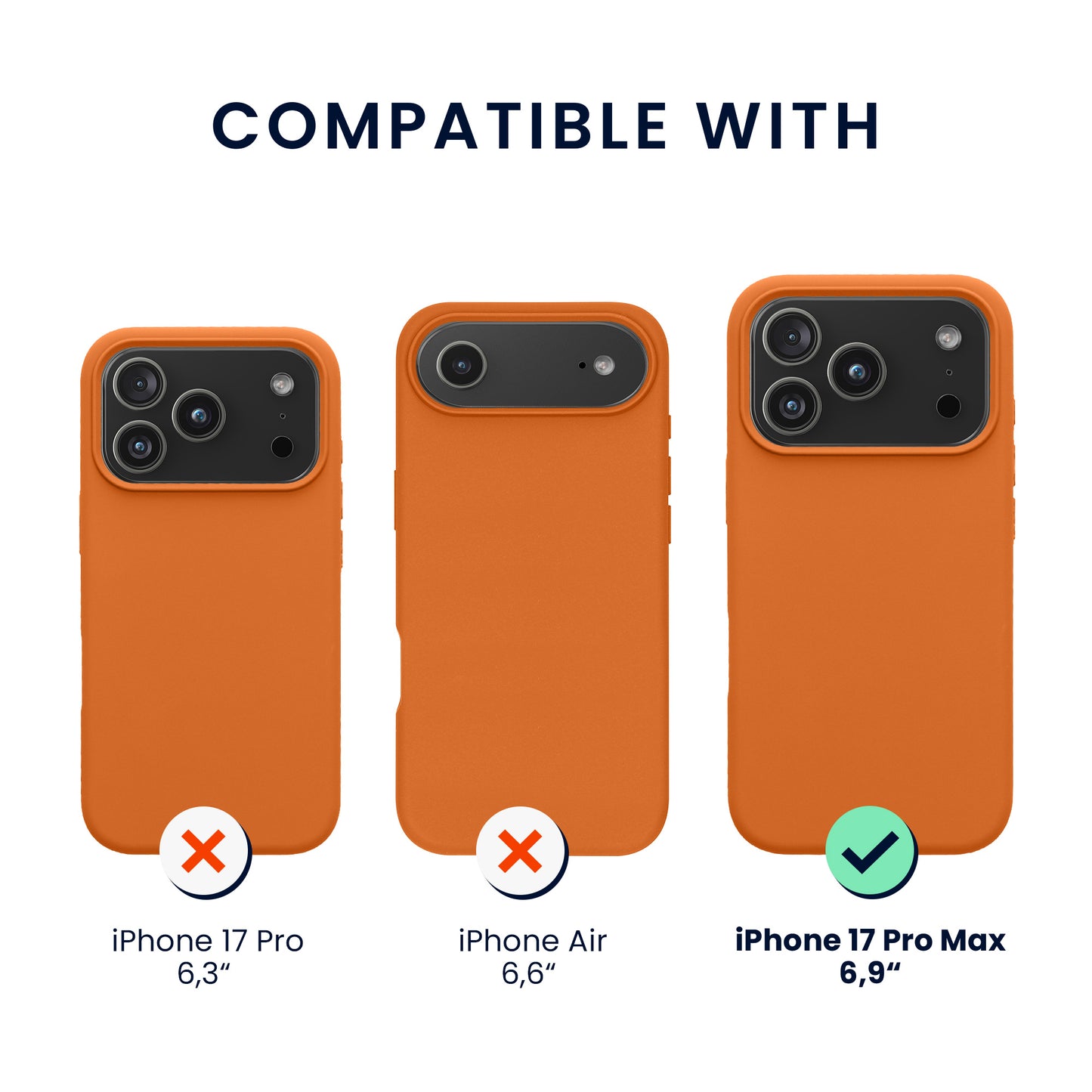 kwmobile Handyhülle mit 2x Displayschutzfolien kompatibel mit Apple iPhone 17 Pro Max Hülle - Screen Protector aus gehärtetem Glas - kabelloses Laden - Fruity Orange Fruity Orange