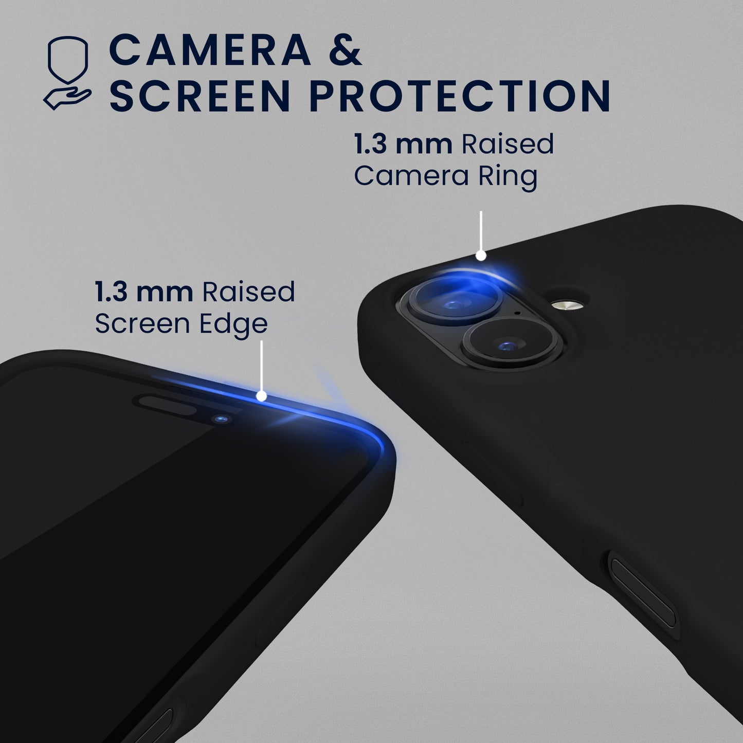 kwmobile Handyhülle mit 2x Displayschutzfolien kompatibel mit Apple iPhone 16 Hülle - Screen Protector aus gehärtetem Glas - kabelloses Laden - Schwarz Schwarz