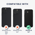kwmobile Handyhülle mit 2x Displayschutzfolien kompatibel mit Apple iPhone 16 Hülle - Screen Protector aus gehärtetem Glas - kabelloses Laden - Schwarz Schwarz
