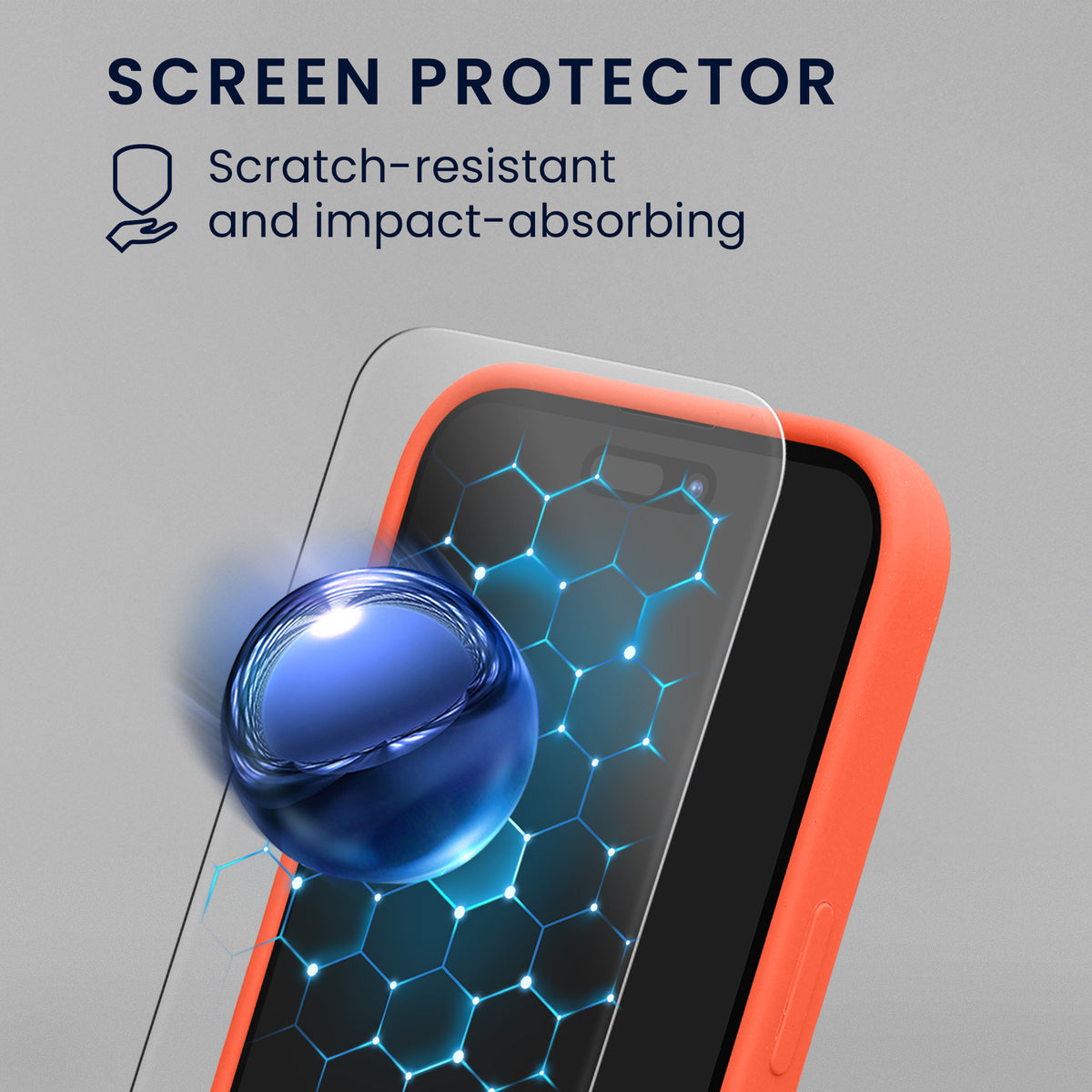 kwmobile Handyhülle mit 2x Displayschutzfolien kompatibel mit Apple iPhone 16 Hülle - Screen Protector aus gehärtetem Glas - kabelloses Laden - Leuchtende Koralle Leuchtende Koralle