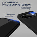 kwmobile Handyhülle mit 2x Displayschutzfolien kompatibel mit Google Pixel 11 / Pixel 11 Pro Hülle - Screen Protector aus gehärtetem Glas - kabelloses Laden - Schwarz Schwarz