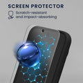 kwmobile Handyhülle mit 2x Displayschutzfolien kompatibel mit Google Pixel 11 / Pixel 11 Pro Hülle - Screen Protector aus gehärtetem Glas - kabelloses Laden - Schwarz Schwarz