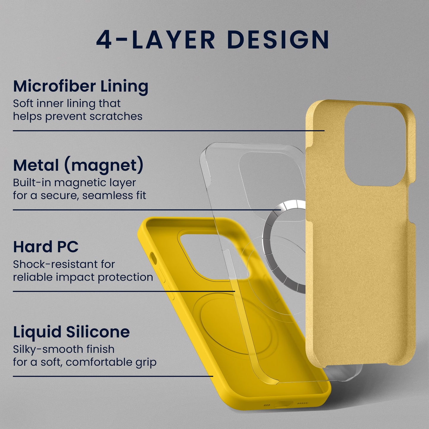 kwmobile Handyhülle mit 2x Displayschutzfolien kompatibel mit Google Pixel 11 / Pixel 11 Pro Hülle - Screen Protector aus gehärtetem Glas - kabelloses Laden - Strahlend Gelb Strahlend Gelb