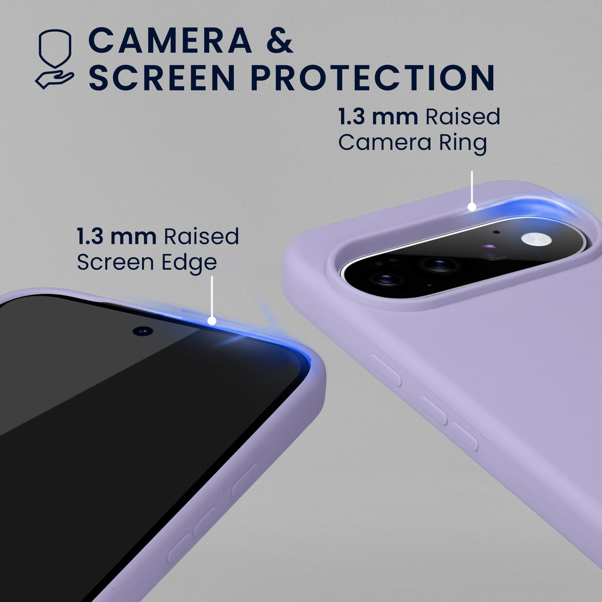 kwmobile Handyhülle mit 2x Displayschutzfolien kompatibel mit Google Pixel 11 / Pixel 11 Pro Hülle - Screen Protector aus gehärtetem Glas - kabelloses Laden - Lavendel Lavendel